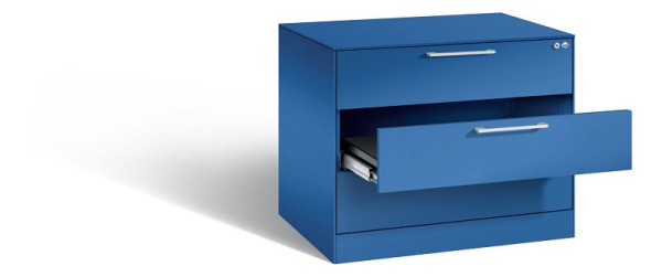 C+P Schubladenschrank Asisto, H710xB800xT600mm, Farbe: Enzianblau, Bügelgriff, 146273-324 S10021