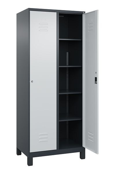 C+P Wäsche-Spind Classic PLUS, Füße, 2 Abteile, 1950x800x500mm, 7016/7035, 080010-22B S10028