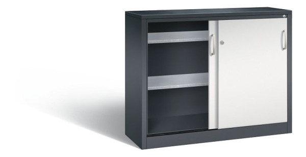 C+P Schiebetürenschrank Acurado, H1000xB1200xT400mm, Farbe: Schwarzgrau / Lichtgrau, Bügelgriff, 2046-09 S10085