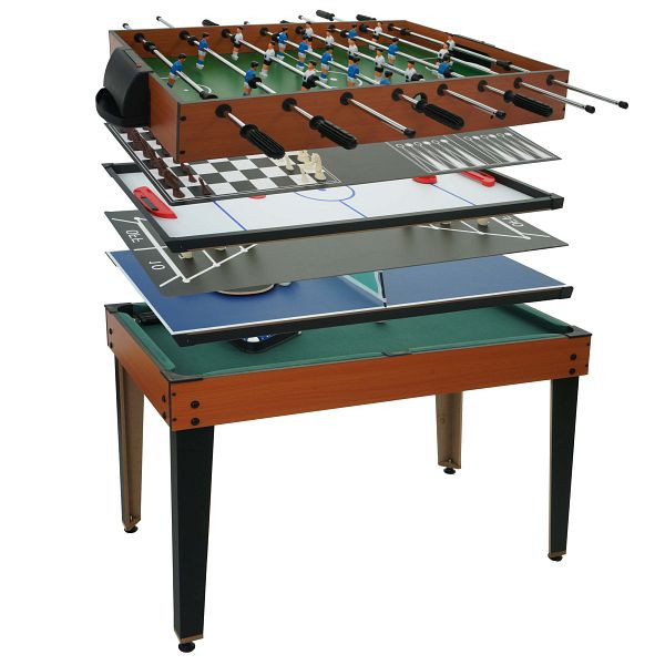 Mendler Tischkicker HWC-M33, Tischfußball Billard Hockey 7in1 Multiplayer Spieletisch, MDF 80x123x101cm, 104032