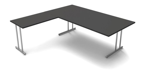 Kerkmann Winkelarbeitsplatz, Start Up, B 2000 mm x T 2000 mm x H 750 mm, Farbe: anthrazit, 11437713