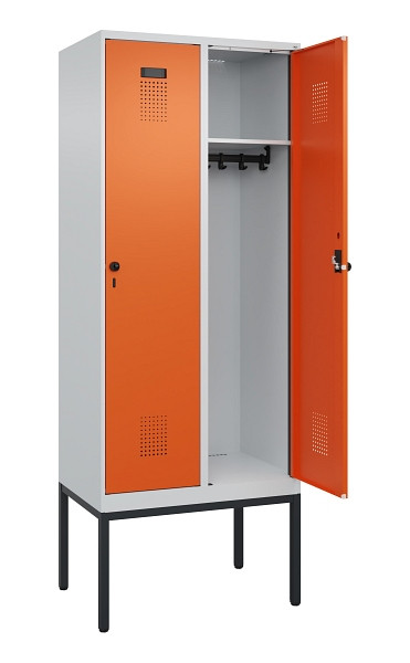 C+P Spind Evolo PLUS, Gestell, 2 Abteile, 2120x800x500mm, 7035/2004, Verschluss Drehriegel, Ablageböden 2, 0490307-22 S10002