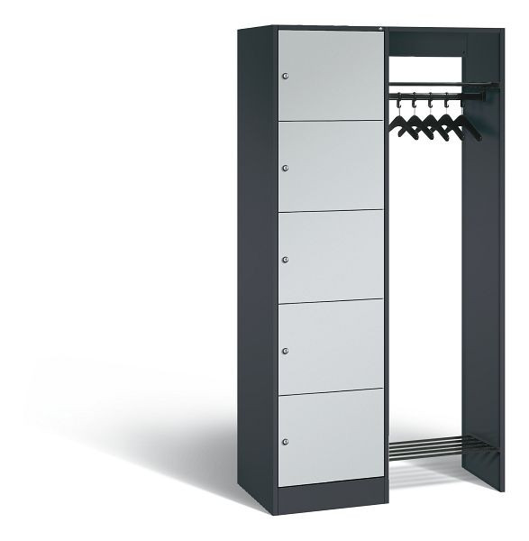 C+P Garderobe Serie 8070, H1950xB960xT480 mm, Anthrazit/Grau, 82700-00 S10361