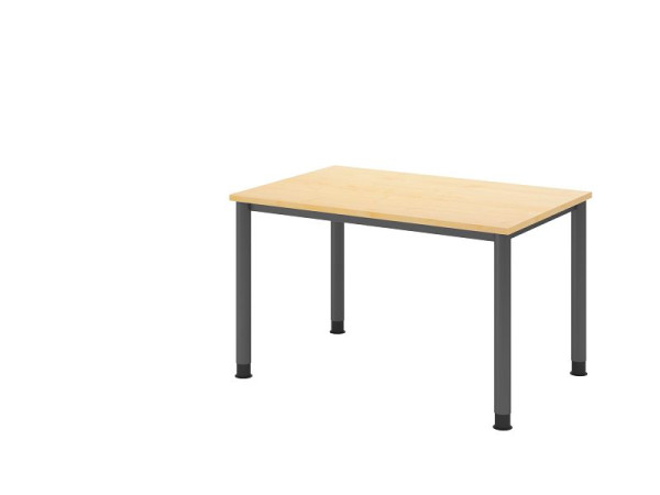 Hammerbacher Schreibtisch HS12, 120 x 80 cm, Platte: Ahorn, 25 mm dick, 4-Fuß-Gestell in Graphit, Arbeitshöhe 68,5-81cm, VHS12/3/G