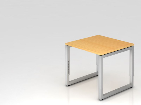 Hammerbacher Schreibtisch O-Fuß eckig 80x80cm Buche, Rechteckform mit schwebender Tischplatte, VRS08/6/S