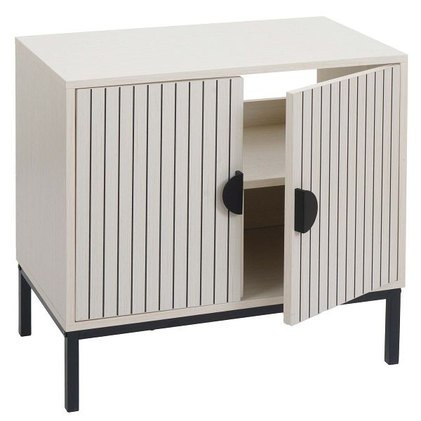 Mendler Waschbeckenunterschrank HWC-O42, Schrank Badezimmer Badschrank mit 2 Türen, MDF Melamin 62x63x35cm, Holzoptik beige, 112173