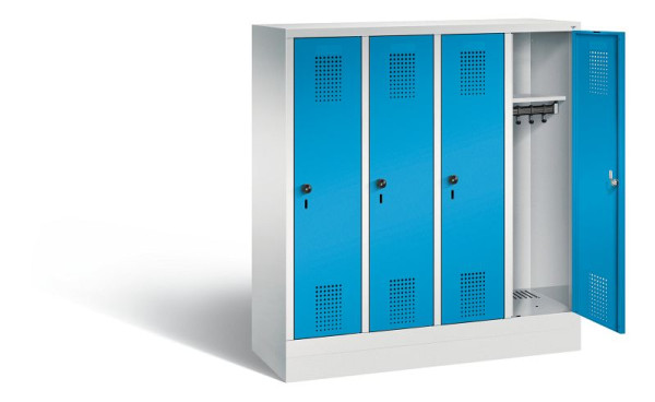 C+P Kindergarten-Spind Evolo, H1300xB1190xT300mm, Farbe: Lichtgrau / Lichtblau, 480203-40 S10088
