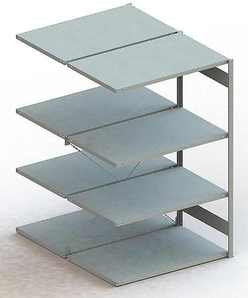 Meta S3 Steckregal CLIP 230 DAR 2000x1300x800 mm, RAL 7035, Bodenanzahl: 2 x 4, 200181851
