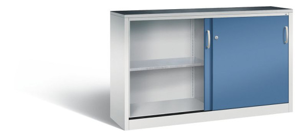 C+P Schiebetürenschrank Acurado, H1000xB1600xT400mm, Farbe: Lichtgrau / Fernblau, Bügelgriff, 2146-09 S10066