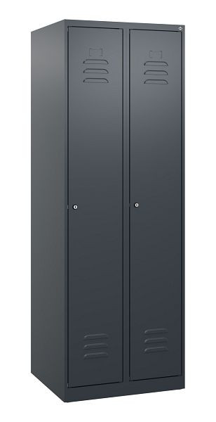 C+P Umkleidespind Classic PLUS mit Mitteltrennwand, 2 Abteile, 1700x600x500mm, 7016/7016, Zylinderschlösser, 0800007-20F S10023