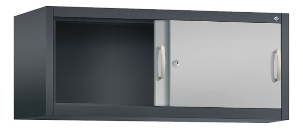 C+P Aufsatzschrank Acurado, H500xB1200xT500mm, Farbe: Schwarzgrau / Weißaluminium, Bügelgriff, 1 OH, 2054-00 S10056