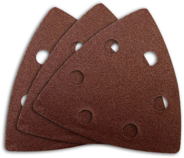 Güde Delta-Klett-Schleifpapier-Set 93x93 mm 6-teilig, Körnung je 2x 60 / 80 /100 K, 58195