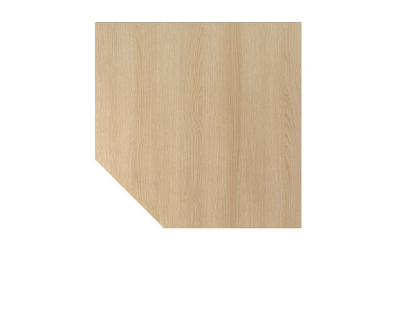 Hammerbacher Verkettungsplatte HT12, 120 x 120 cm, Platte: Eiche, 25 mm dick, Quadratform mit abgeschrägter Ecke, Stützfuß in Graphit, VHT12/E/G