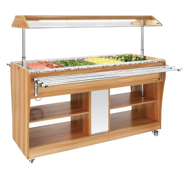 Buffalo Büffel warme Buffetmöbel, 2000 W, 4x GN 1/1 (Tabletts nicht im Lieferumfang enthalten), CR904