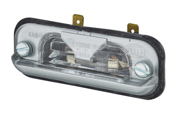 HELLA Kennzeichenleuchte, Halogen, 12V, Einbau/Schraubanschluss, Lichtscheibenfarbe: glasklar, links/rechts/außen, 2KA 001 378-121