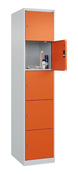 C+P Schließfachschrank Evolo PLUS, 5 Fächer, 1850x400x500mm, 7035/2004, 049000-125 S10002