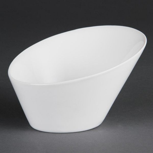Olympia Whiteware ovale schräge Schüsseln 13,3 x 15,4cm, VE: 4 Stück, CB079