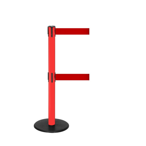 Stein HGS Personenleitsystem -P-Line Duo-, rot, rot, mit Sicherheitsverschluss (selbstlösend), Gurtlänge: 2 x 2,3 m, 14149-0203