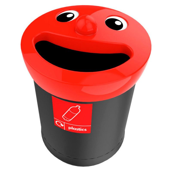 STEIN HGS Smiley Face Bin, plastics, schwarz, Rot, MDPE, 83535.0001