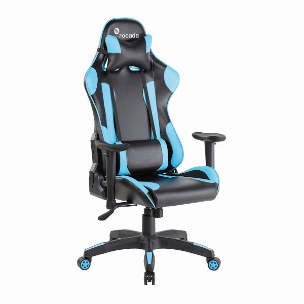 Rocada Gaming PROFESSIONAL Blau Kunstleder 68 x 128-138 x 68, 914-3