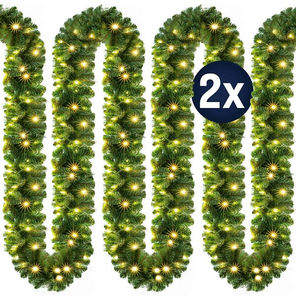 casaria Weihnachtsgirlande 2er-Set 10m In-/Outdoor, 996767