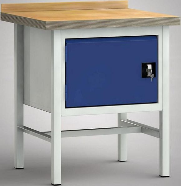 KLW Standard-Werkbank - 750 x 700 x 840 mm L x B x H, mit Tür 350 mm, WS058N-0750M40-X7020