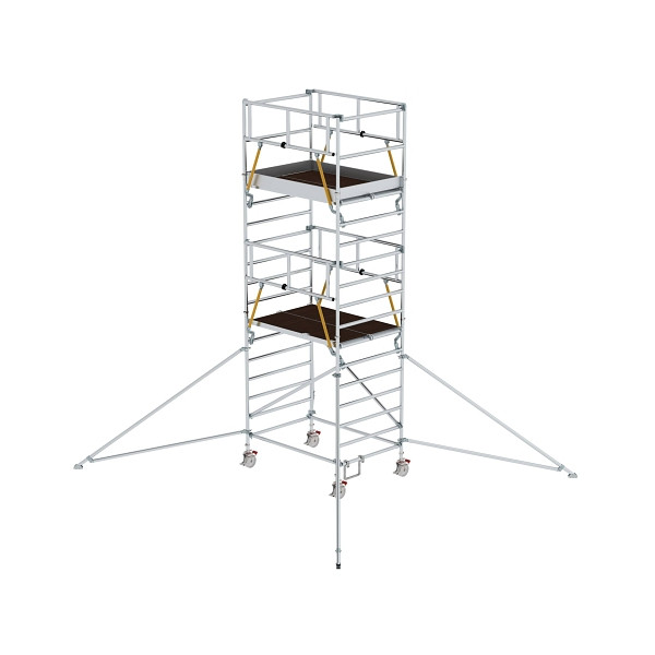 Munk Günzburger Steigtechnik Rollgerüst SG 1,35 x 1,80 m mit Ausleger & Doppel-Plattform Plattformhöhe 4,47 m, 167439