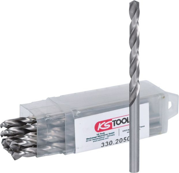 KS Tools HSS-G Spiralbohrer, 5mm, VE: 10 Stück, 330.2050