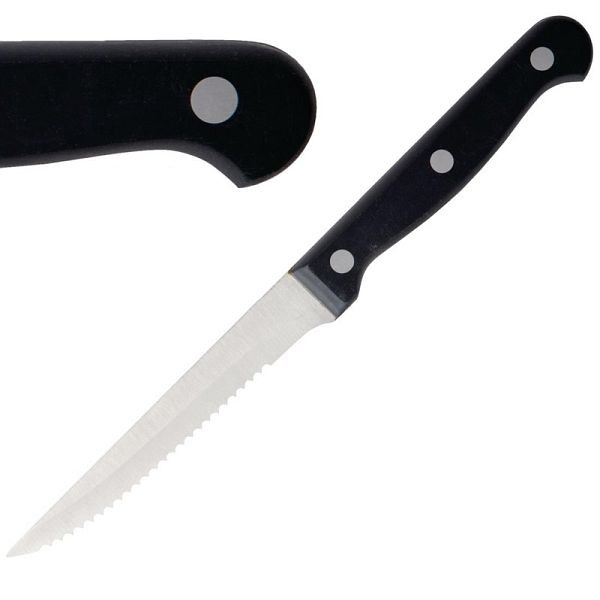 Olympia Steakmesser mit schwarzem Griff 21,5cm, VE: 12 Stück, C134