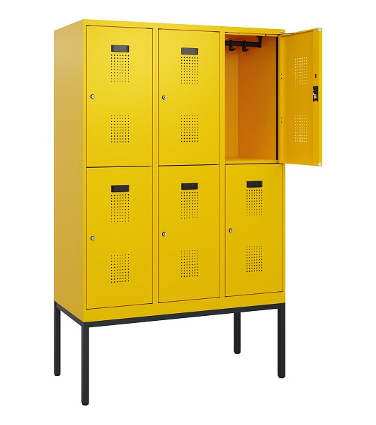 C+P Doppelstock-Spind Evolo PLUS, Gestell, 6 Fächer, 1950x1200x500mm, 1023/1023, Zylinderschloss, 0493305-32 S10064