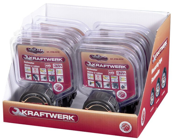 Kraftwerk Display mit Rollmeter 3m x 19mm, 8 Stück, 4706-0319D