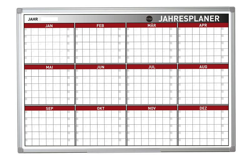 Bi-Office Earth Magnetischer 12-Monatsplaner mit Aluminiumrahmen 60x90cm, GA03133790