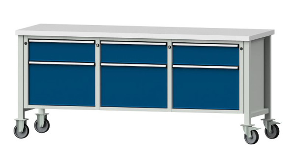ANKE Werkbänke Kastenwerkbank, Modell 223 V, 2000 x 700 x 890 mm, RAL 7035/5010, KSP 40 mm, 306.161