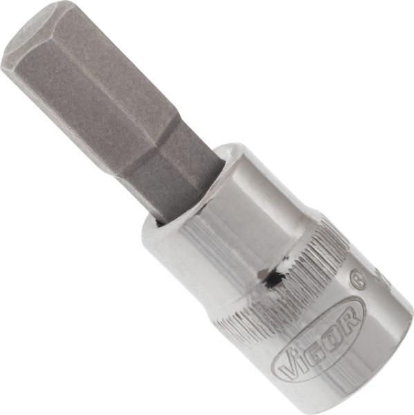 VIGOR Schraubendreher-Einsatz, Vierkant hohl 6,3 mm (1/4 Zoll), Innen-Sechskant Profil, 7 mm, V2434N
