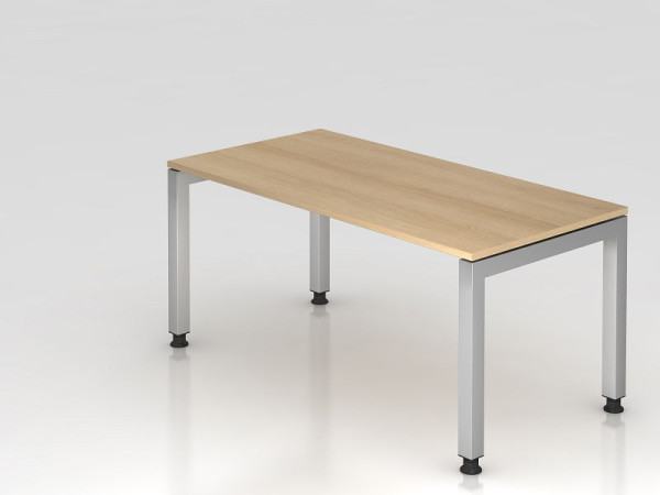Hammerbacher Schreibtisch U-Fuß eckig 160x80cm Eiche, Rechteckform, schwebende Platte, VJS16/E/S