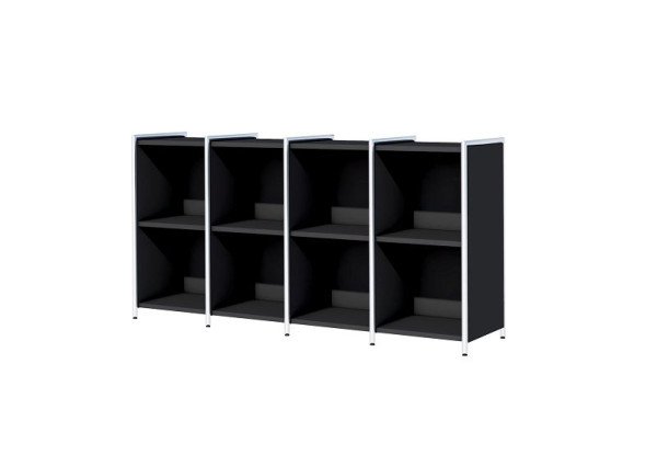 Kerkmann Sideboard schmal, 3 x Anbausideboard schmal, als Fächerregal, offen für 2 OH, Artline, B 1580 x T 380 x H 780 mm, anthrazit, 13795313