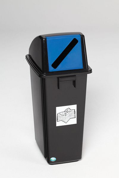 VAR KS-Wertstoffsammler 58 Liter, schwarz/Einwurfklappe blau, 3547