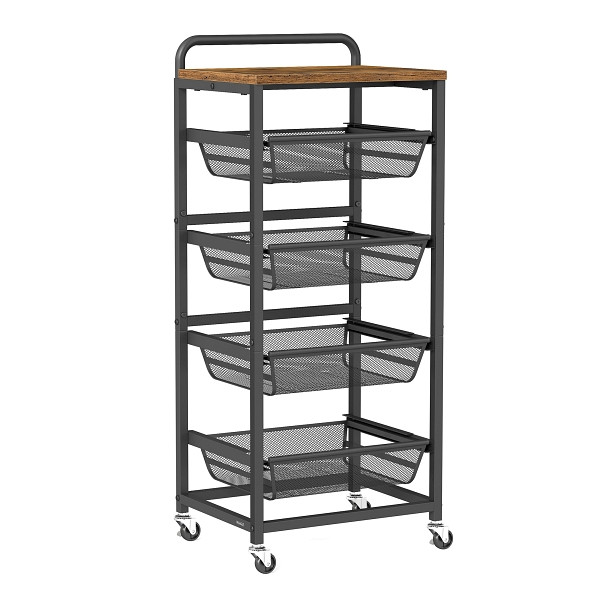 SONGMICS Lagerwagen, Vintagebraun, 40x31,7x95 cm, LRC041K01