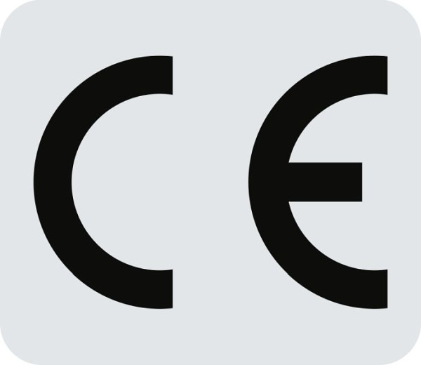 Moedel CE-Zeichen, Polyesterfolie, 15x13 mm, VE: 500 Stück/Rolle, 52404