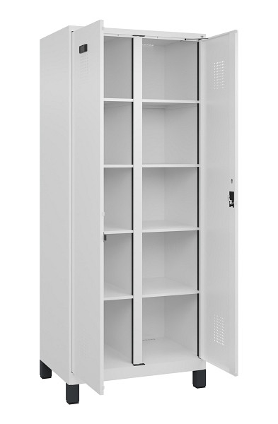 C+P Wäsche-Spind Evolo PLUS, mit Füßen, 2 Abteile, 1950x800x500mm, 9016/9016, Verschluss Zylinderschloss, 049012-22B S10047