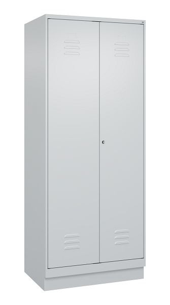 C+P Mehrzweckschrank Classic PLUS, Wäsche-Spind, Sockel, 2 Abteile, 1950x800x500mm, 7035/7035, Zylinderschloss, 080022-22B S10024