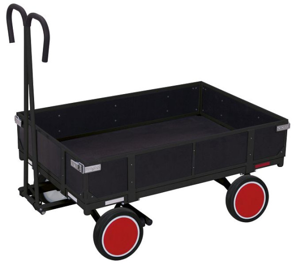 VARIOfit Handpritschenwagen mit Bordwand, Außenmaß: 1.335 x 830 x 1.200 mm, RAL 7016 anthrazitgrau, Radsatz: Vollgummibereifung, zu-15121/AG