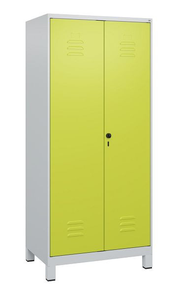 C+P Umkleidespind Classic PLUS SW, Füße, 2 Abteile, 1800x800x500mm, 7035/0024, Drehriegel, 0800127-22 S10010