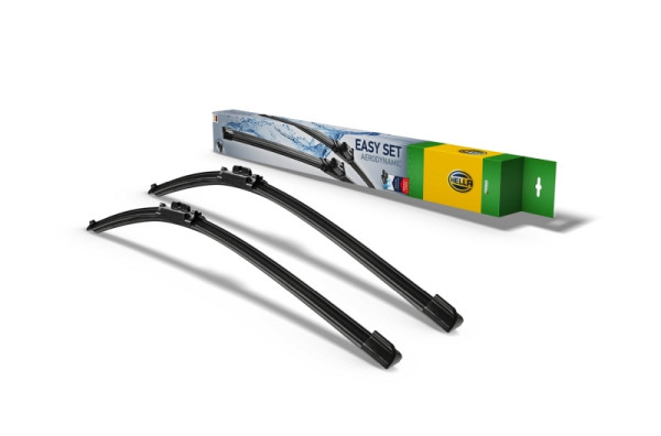 HELLA Easy Set OE Scheibenwischer, SetOE5545, Flachblatt-Wischer, für Linkslenker, 550/450mm, 22/18", vorne, VE: 2 Stück, 9XW 358 164-031