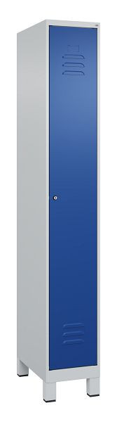 C+P Umkleidespind Classic PLUS, Füße, 1950x300x500mm, 7035/5010, Zylinderschloss, 080010-10 S10018