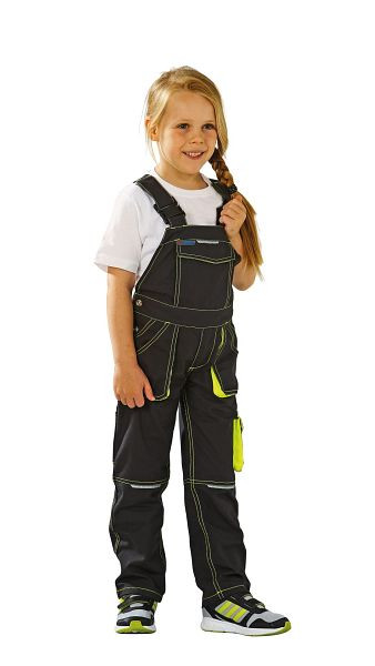 Planam Basalt Neon Junior Latzhose, anthrazit/gelb, Größe 86/92, 6120086