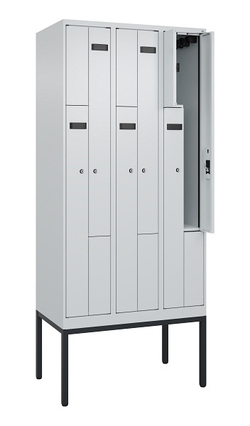 C+P Z-Spind Evolo PLUS, Gestell, 6 Fächer, 2120x900x500mm, 7035/7035, Zylinderschloss, 0490337-306 S10038