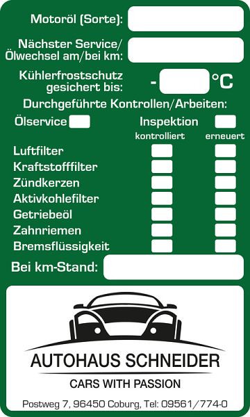 Eichner Kundendienst-Aufkleber mit Wunschdesign, Größe: 60 x 100 mm, 9220-00078
