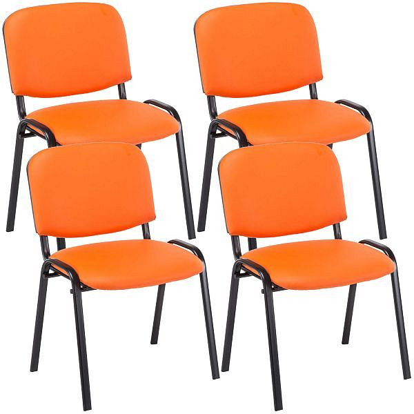 CLP Besucherstuhl Ken Kunstleder, orange, VE: 4 Stück, 312996