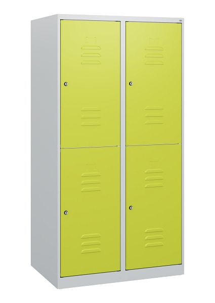 C+P Doppelstöckiger Spind Classic PLUS, 2 Abteile, 1530x800x500mm, 7035/0024, Zylinderschlösser, 0803005-22 S10025